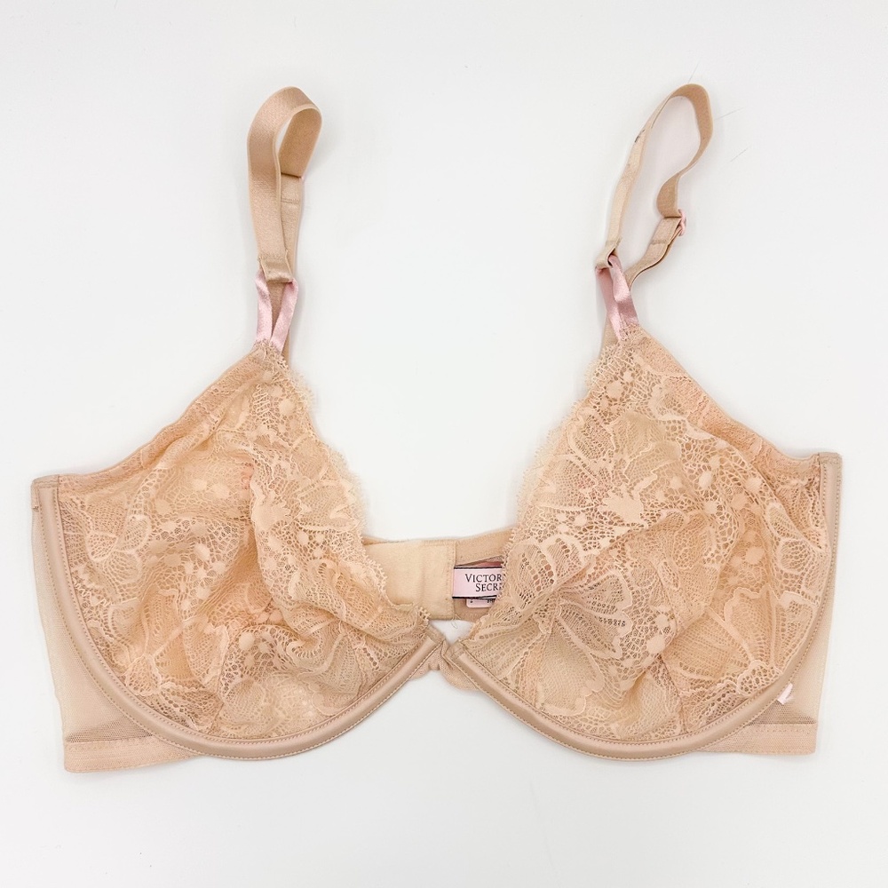 Victoria's Secret Cream Lace Unlined Demi Bra
